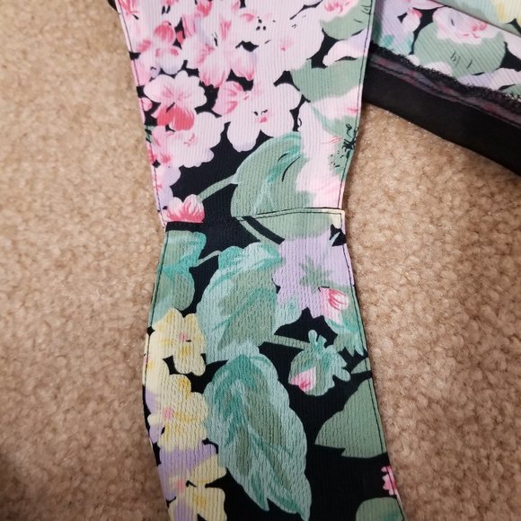 Victoria's Secret teddy Large floral print ruffle trim snap crotch VINTAGE - Picture 9 of 13